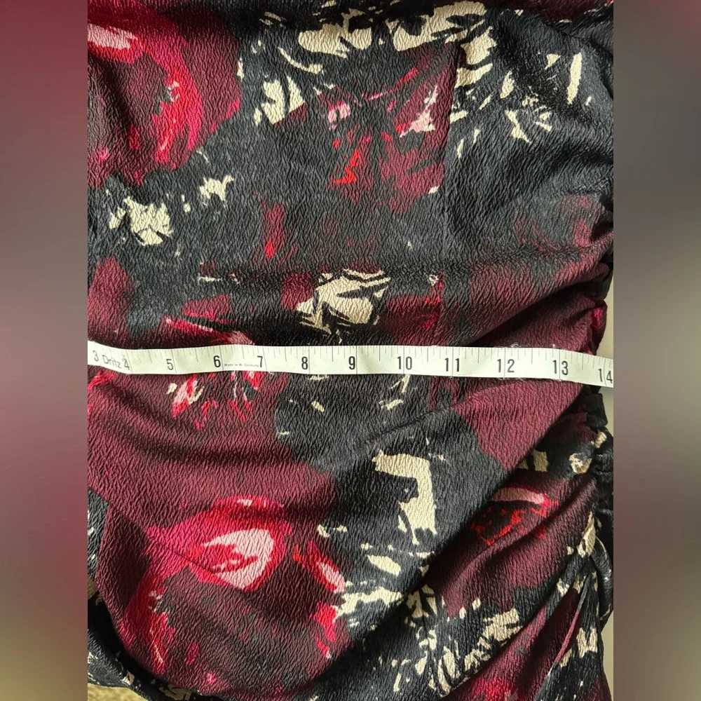 Tracy Reese Anthropologie Floral Paintbrush Watercolor Silk Crepe‎ Dress S 10
